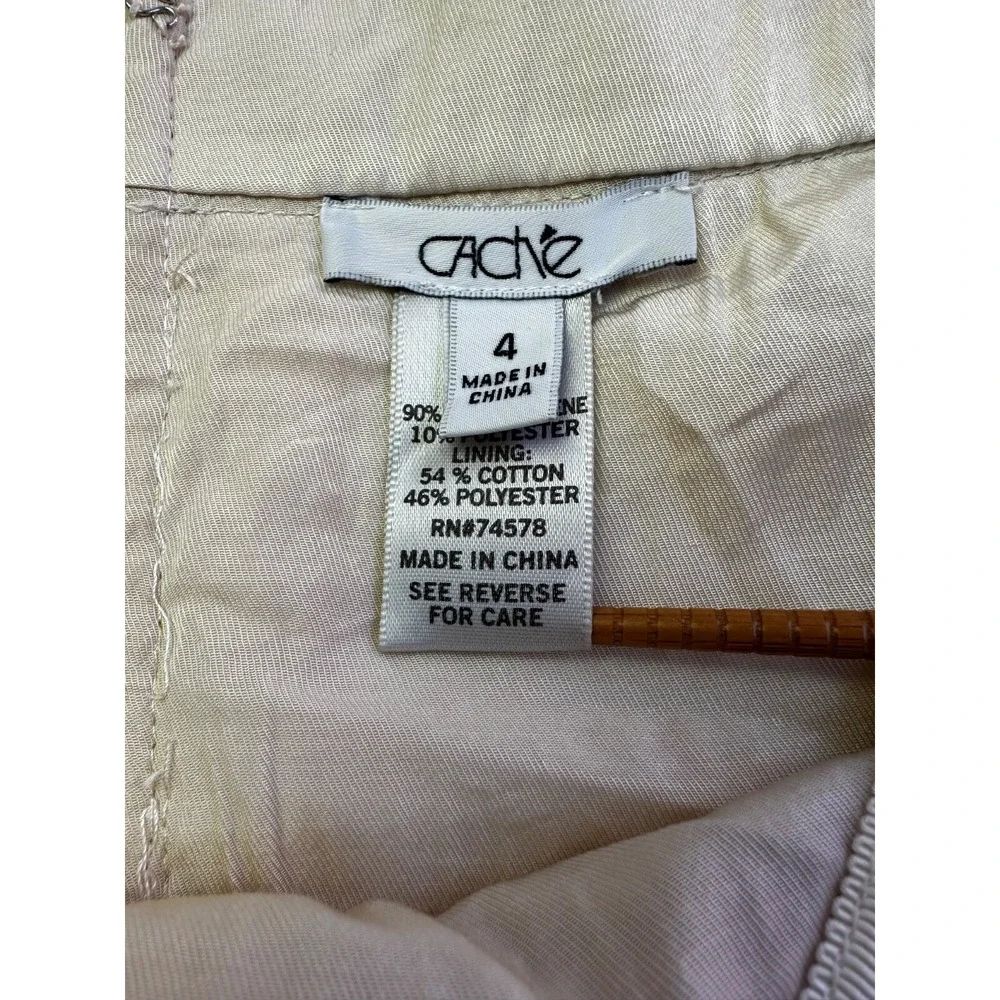Cache Ivory Sequin Shimmer Mini Skirt Party‎ Glam Chic Sparkly Y2K Festival Sz 4